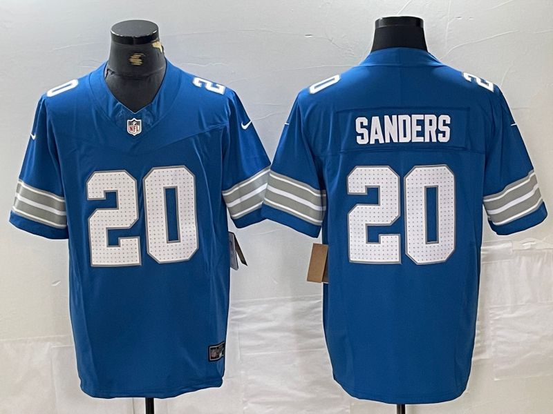 Men Detroit Lions #20 Sanders Blue Three generations 2024 Nike Vapor F.U.S.E. Limited NFL Jersey->detroit lions->NFL Jersey